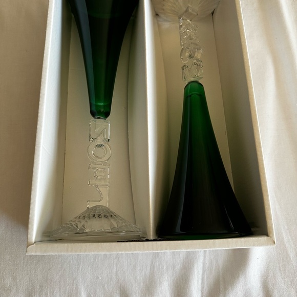 CRISTAL D’ARQUES 2CHAMPAGNE FLUTES NOEL FESTIVE CHRISTMAS - Picture 14 of 16